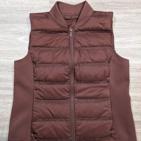 Lululemon Down and Around Vest Women's 10 Dark Cedar Puffer Down Fall Hiking & - Picture 1 of 12